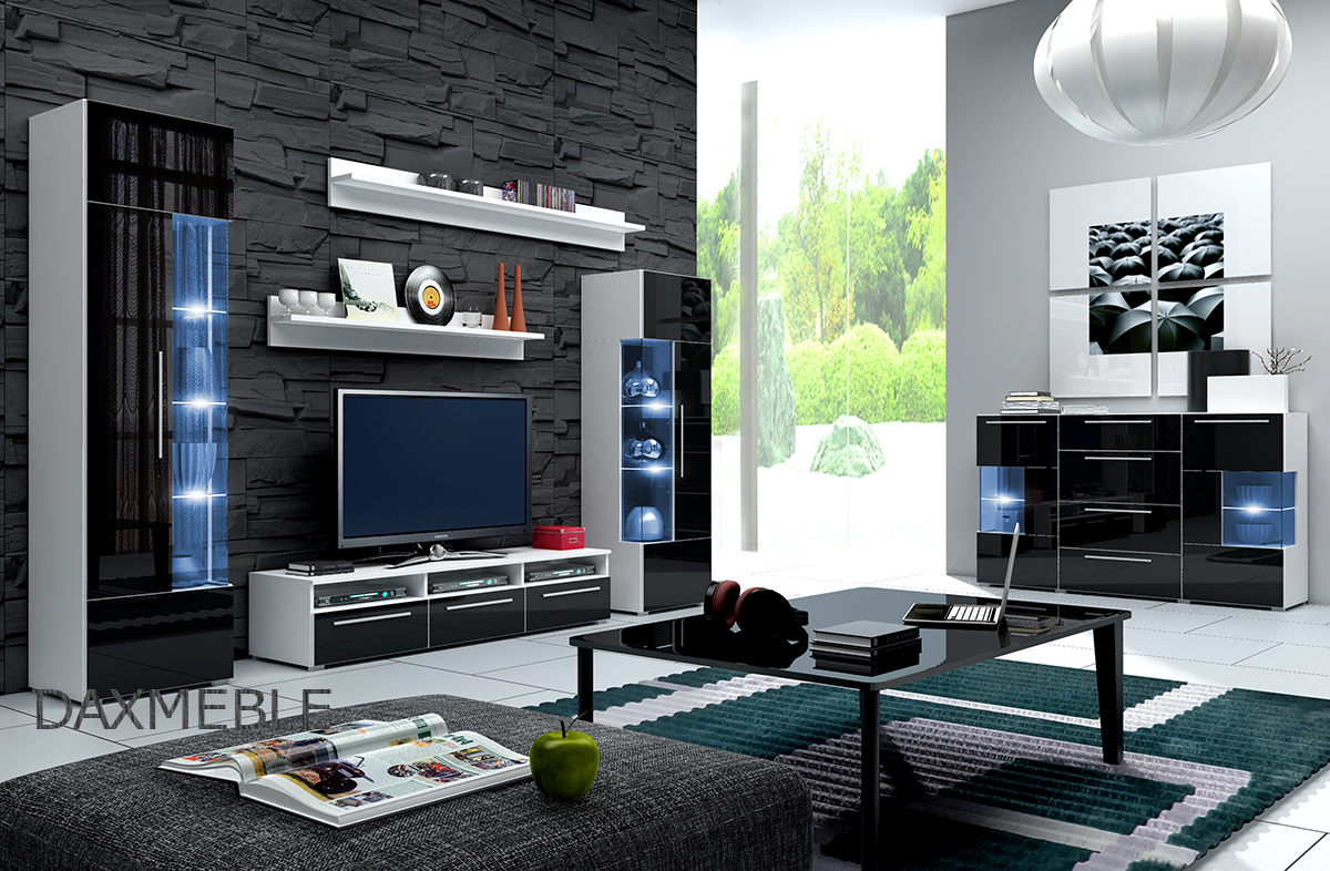 Komoda DONNA - wysoki połysk, LED GRATIS! Głębokość mebla 55 cm