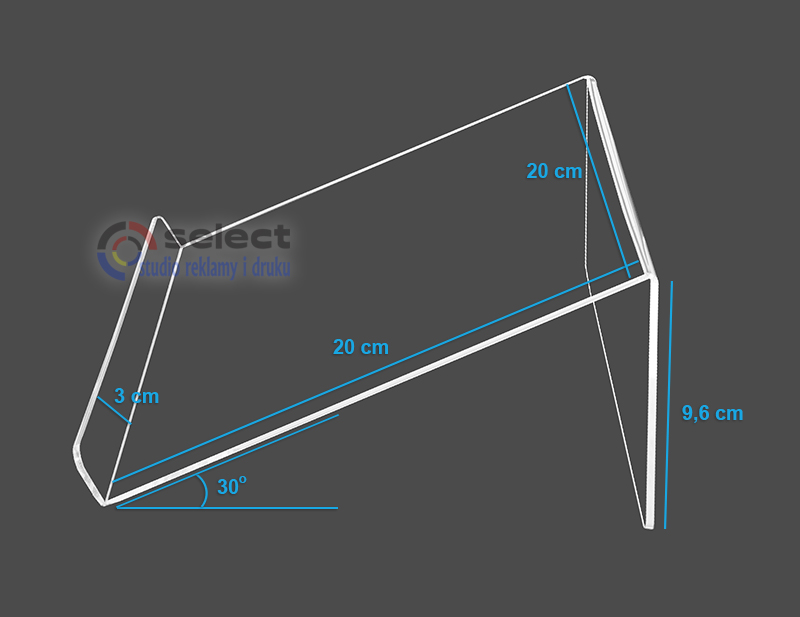 STOJAK PODSTAWKA 20cm TABLET KSIĄŻKĘ z Plexi 3mm Marka Select