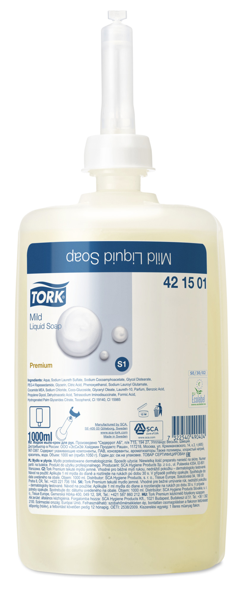 

Tork 421501 Delikatne i łagodne mydło w płynie S1