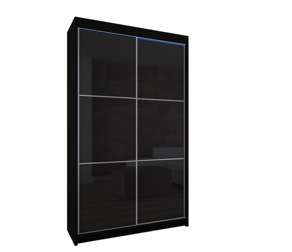 SZAFA PRZESUWNA czarna biała lacobel 120 LED V120 Kolor mebla inny kolor