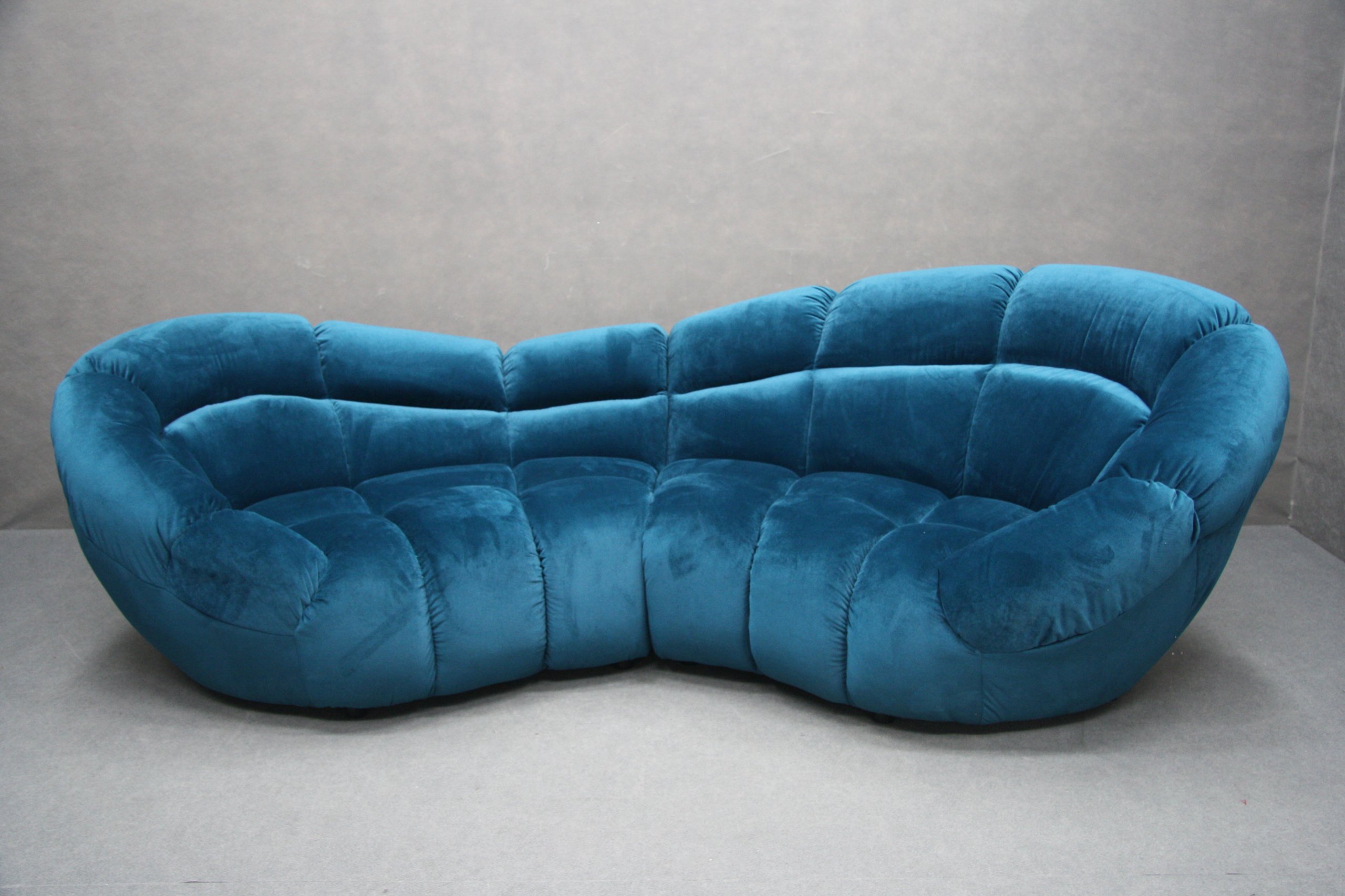 

Sofa Kanapa Turkus Owalna Retro Design Turkusowa