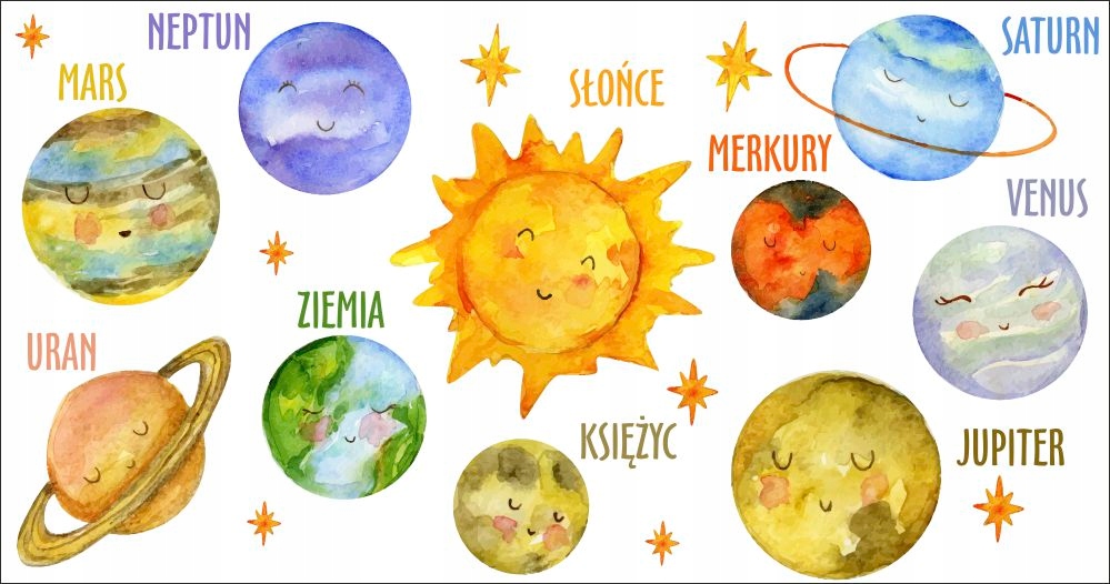 

naklejki dla dzieci na ścianę układ słoneczny 160