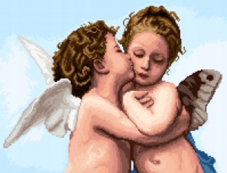 Výšivka křížová sada, kanva+mulina+jehly, 45x35