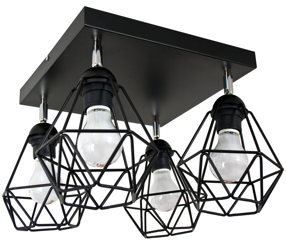 Stropní Svítidlo Drátěný Lustr Loft Edison 4 Led