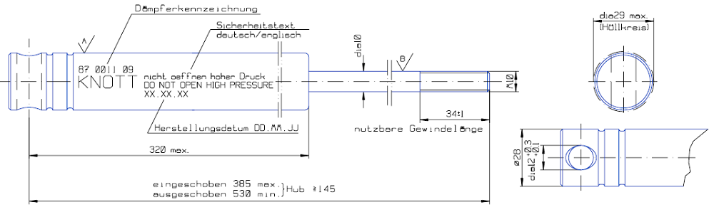 ORYGINALNY AMORTYZATOR KNOTT 2000kg KF 17 KF 20 Marka Knott