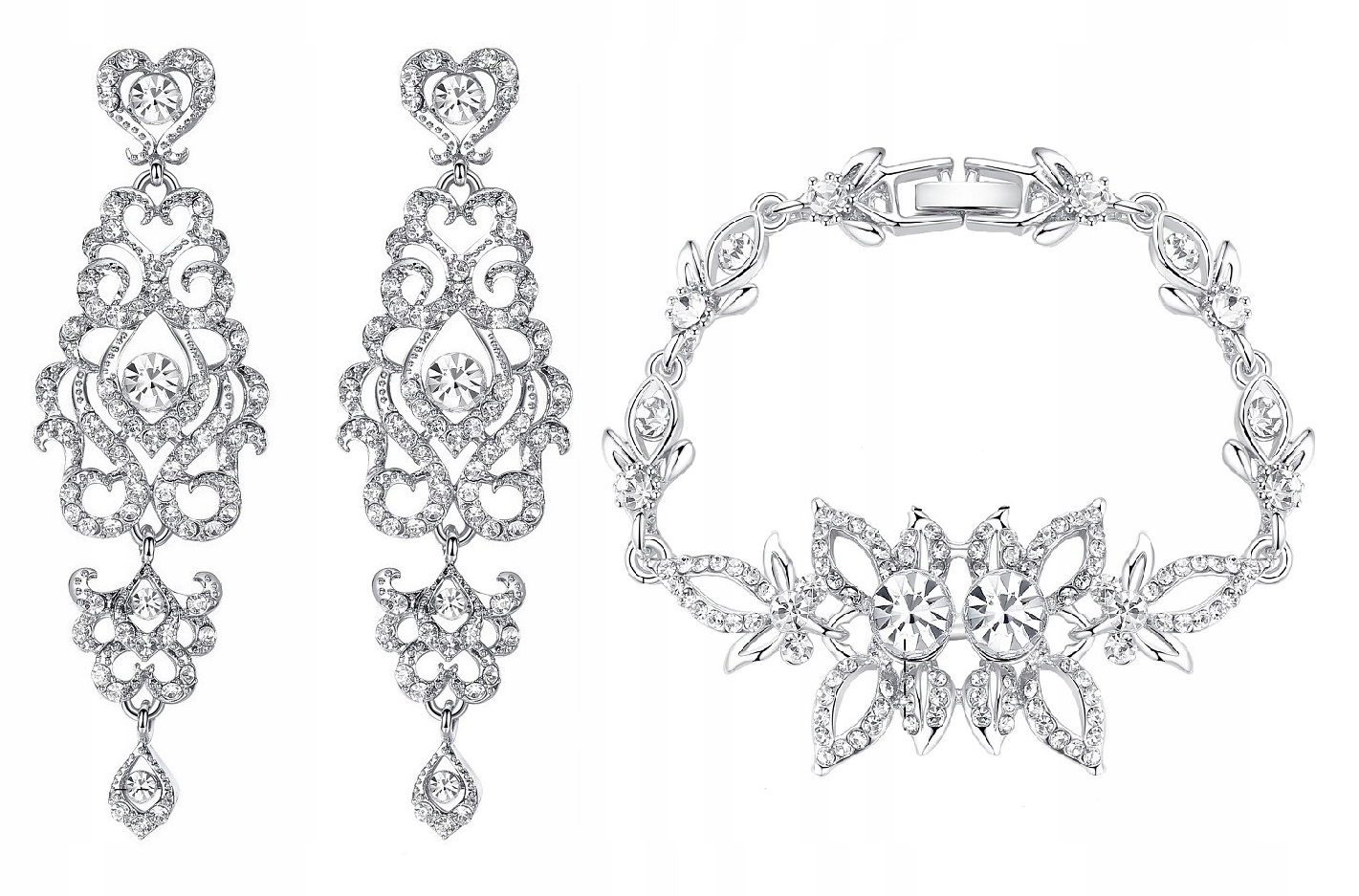 KOLCZYKI SREBRNE Z CYRKONIAMI, EFEKTOWNE, PIĘKNE Rodzaj zapięcia sztyft