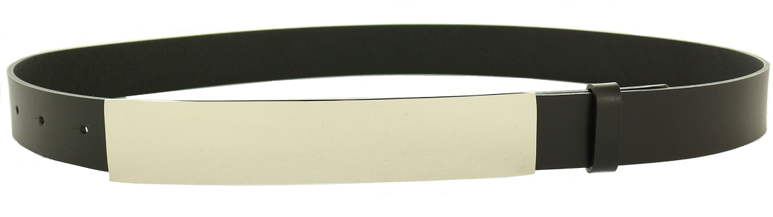 

Pasek Srebrna Blacha Duża Klamra Mirror Belt skóra