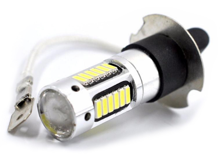 

H3 Led 30 Smd 4014 Drl+ stabilizator+ soczewka 12V