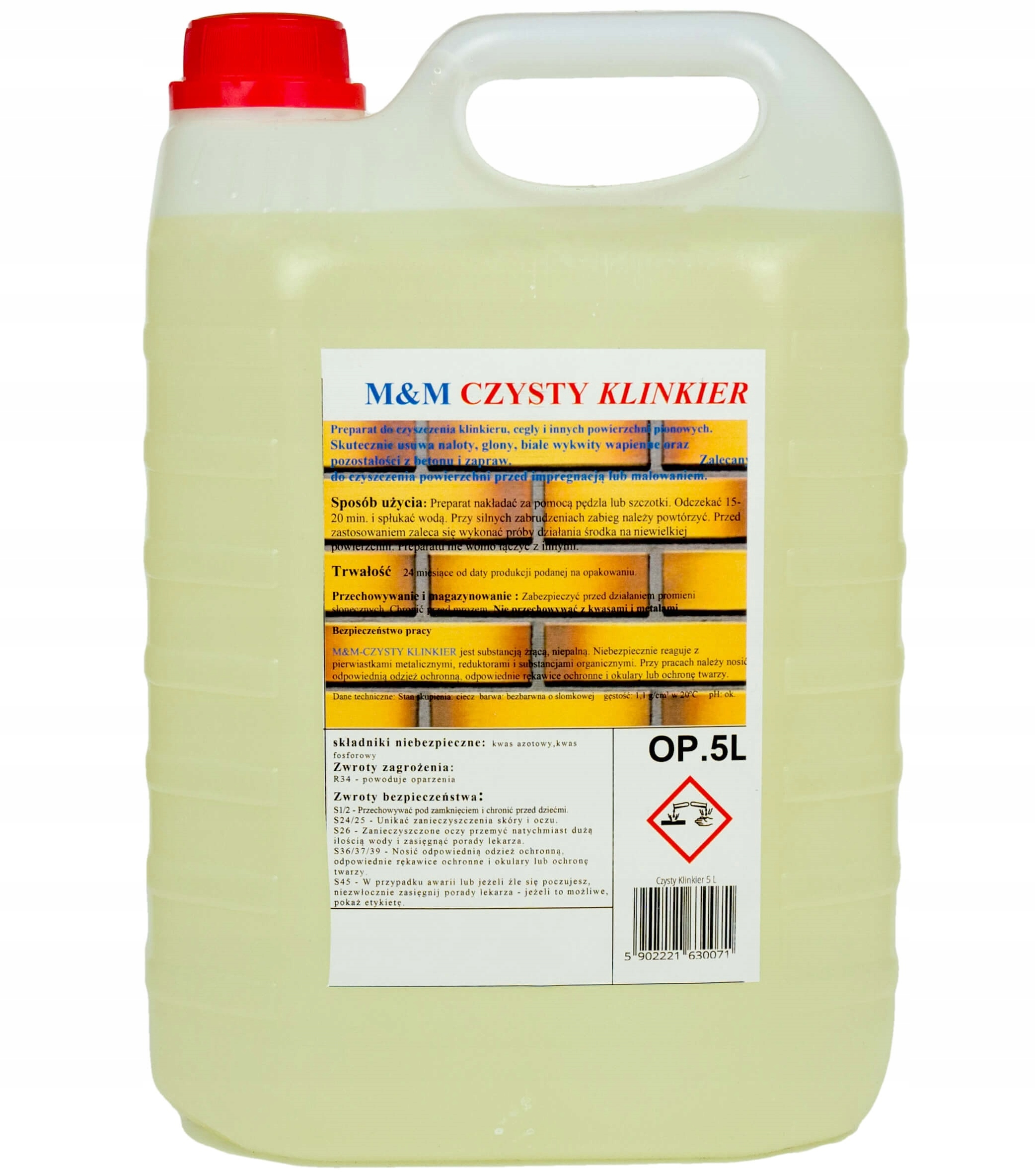 

Czysty Klinkier środek do czyszczenia klinkieru 5L