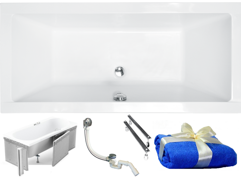 

Pmd Besco Quadro Wanna 175x80 + Syfon + Obudowa