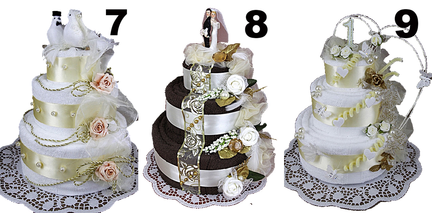 TORT z 6 RĘCZNIKÓW PREZENT SLUB HAFTY GRATIS Z dedykacją Tak