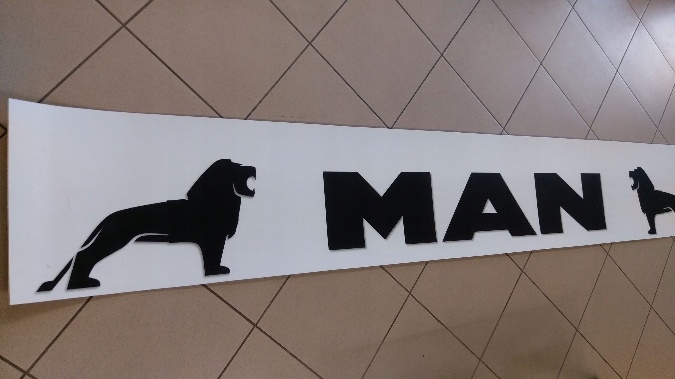 Chlapacz fartuch naczepy przyczepy MAN bialy Installation side Rear