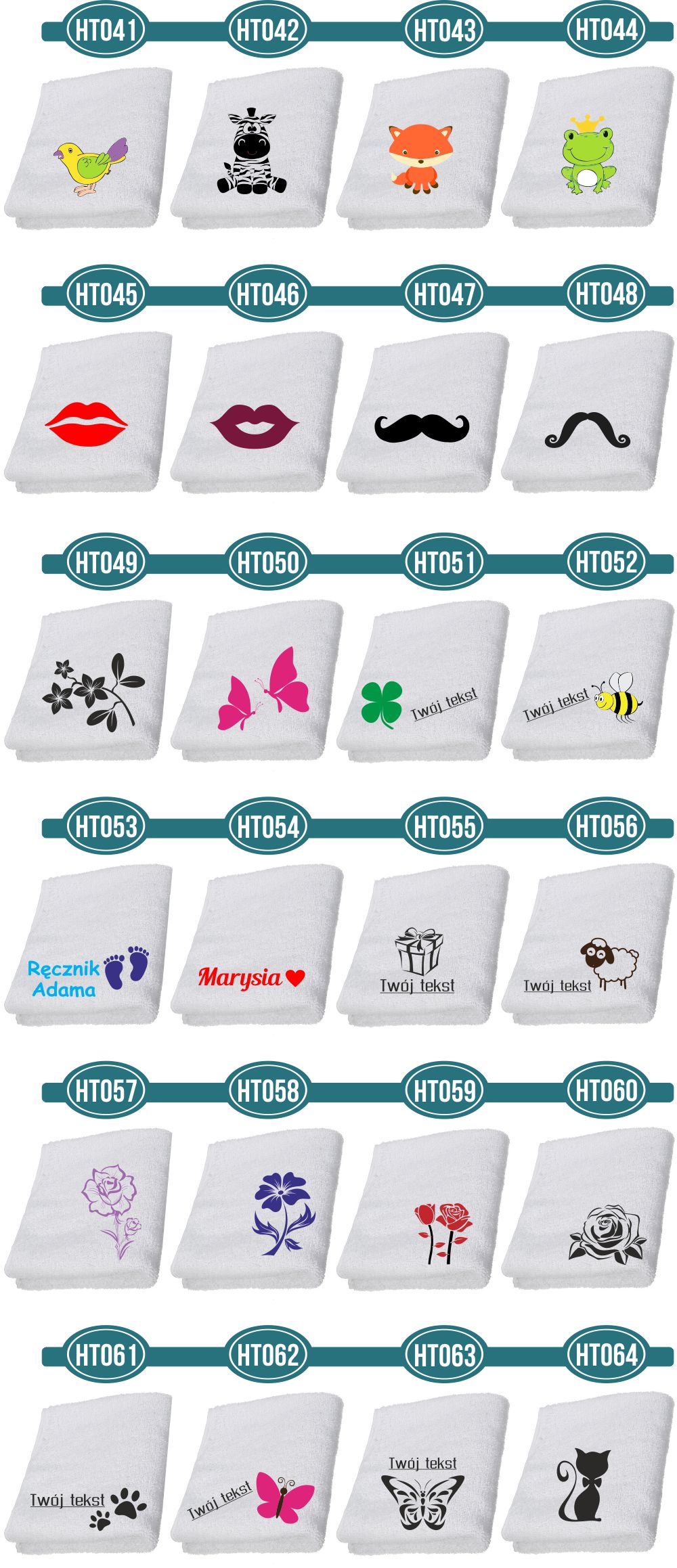 RĘCZNIK Z HAFTEM IMIENIEM napisem dedykacją 140cm Kod producenta RR08