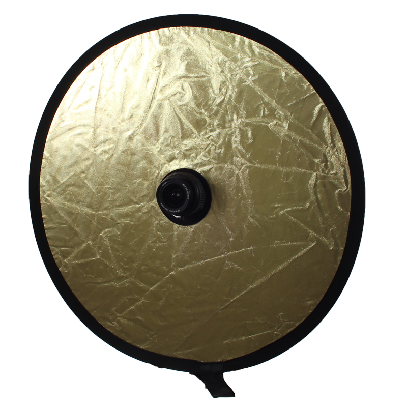 BLENDA 2w1 OTWÓR NA OBIEKTYW SREBRNA ZŁOTA 60 cm Rozmiar Do 60cm