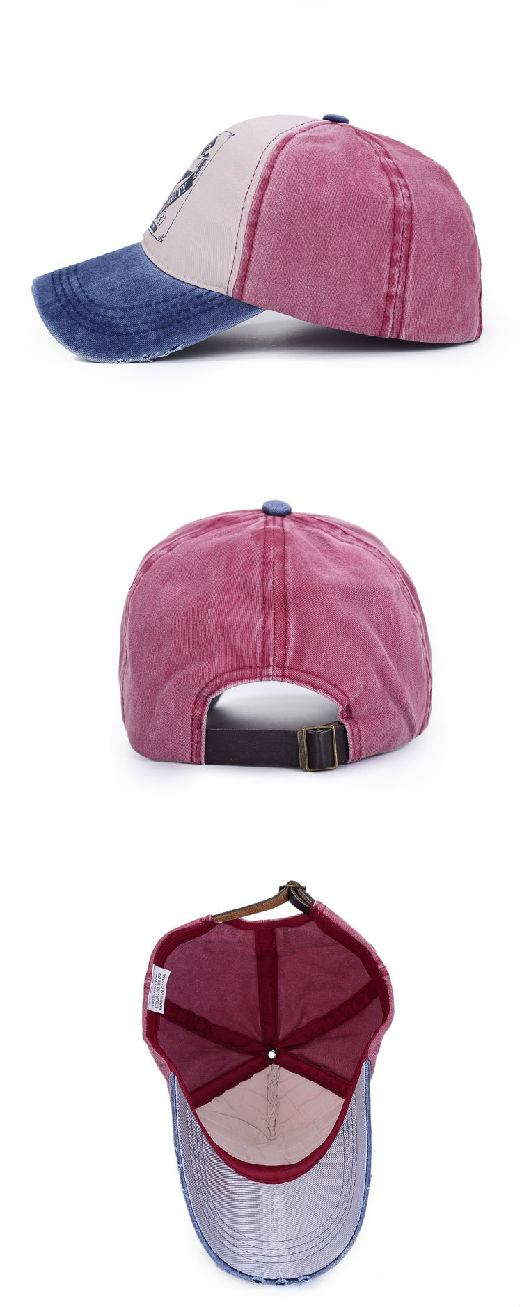 CZAPKA VINTAGE BASEBALL GRUNGE ZNOSZONA NIEB-CZER Marka DKM