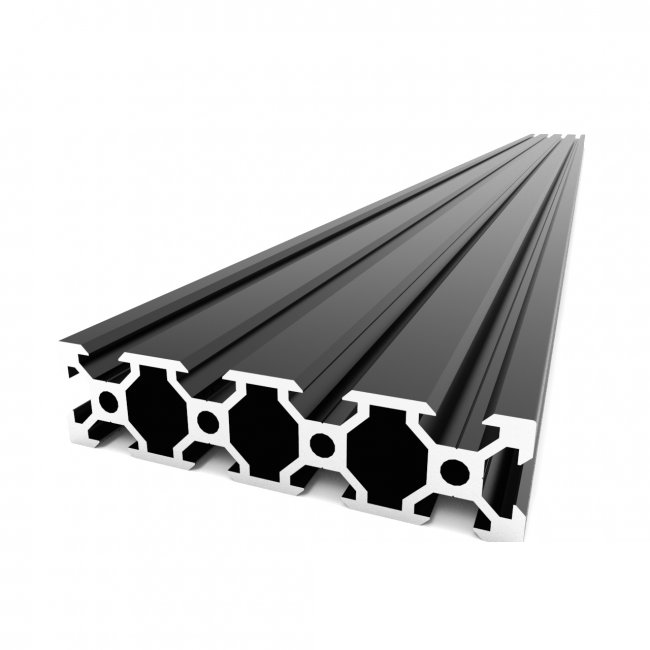 Черный алюминиевый профиль с V-образным пазом 20x80x1500 мм  в .