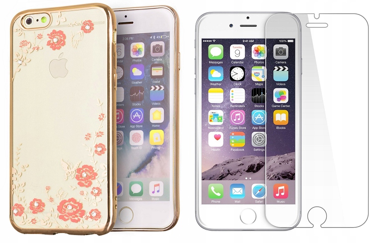 

Etui Kwiaty Diamenciki Case Do Iphone 6 6S + Szkło