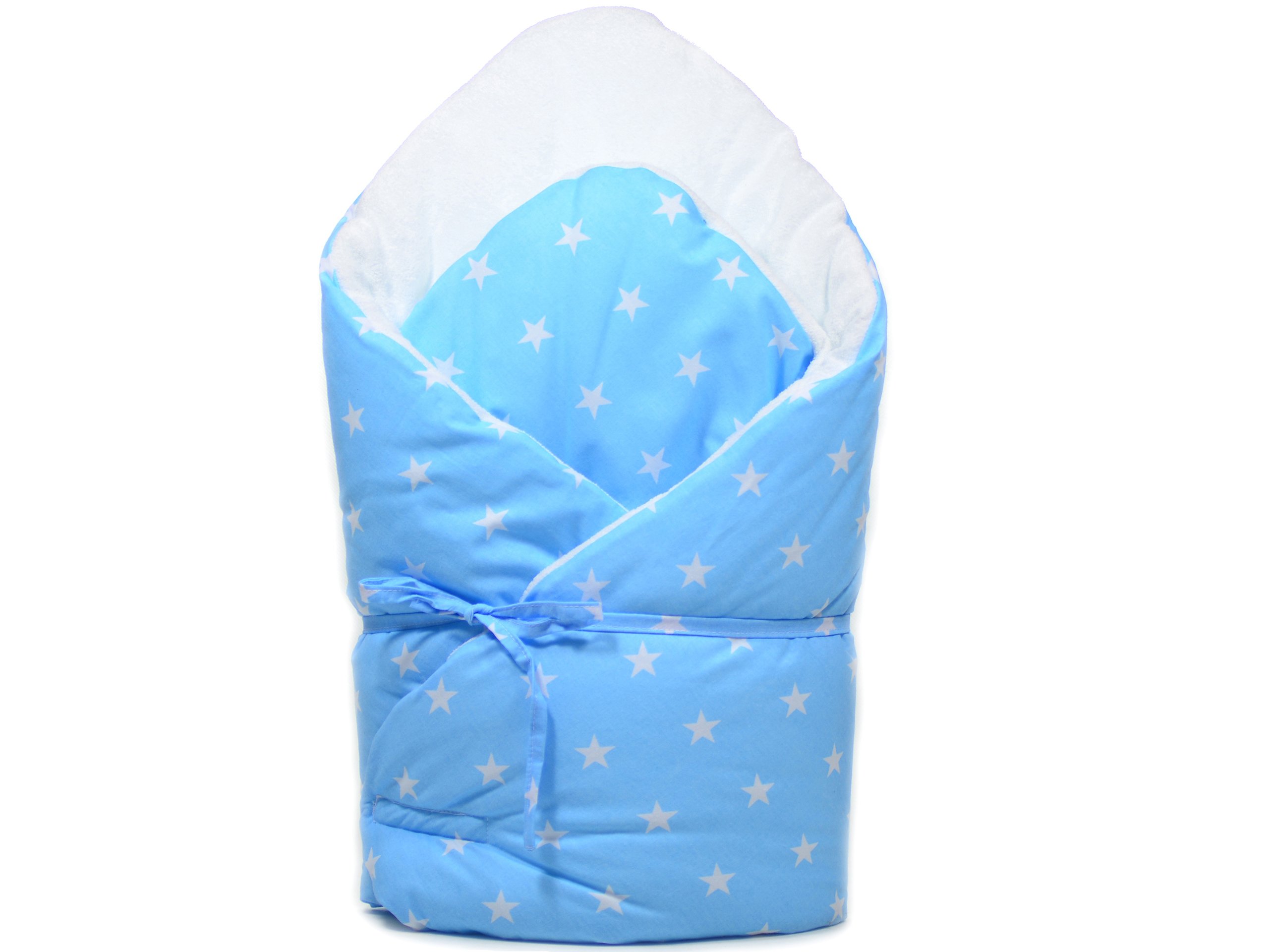 

Rożek Frotte + Bawełna Otulacz Becik Błękit !! W21