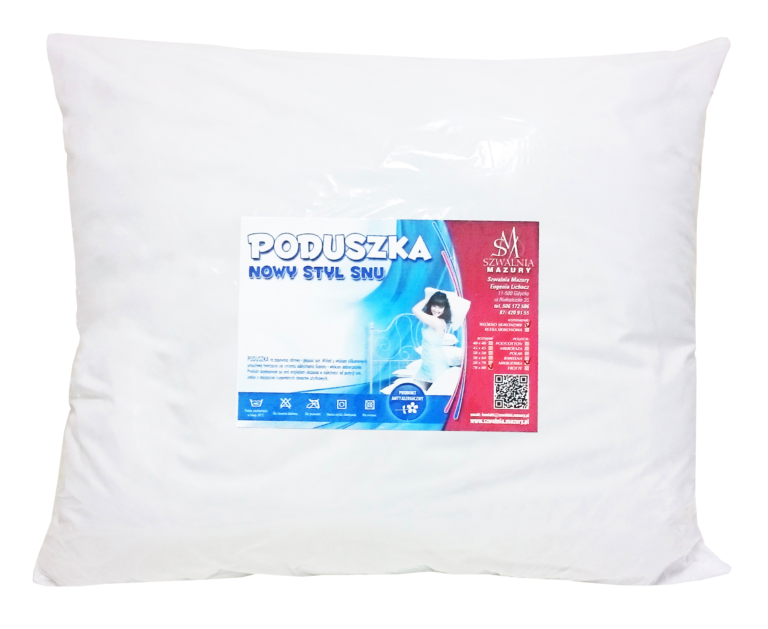 

Poduszka, Wsad 70x80 Silikon wz. Biała