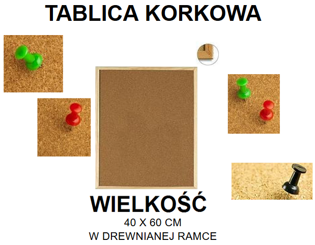 TABLICA KORKOWA 40x 60 CM Kod producenta 1258
