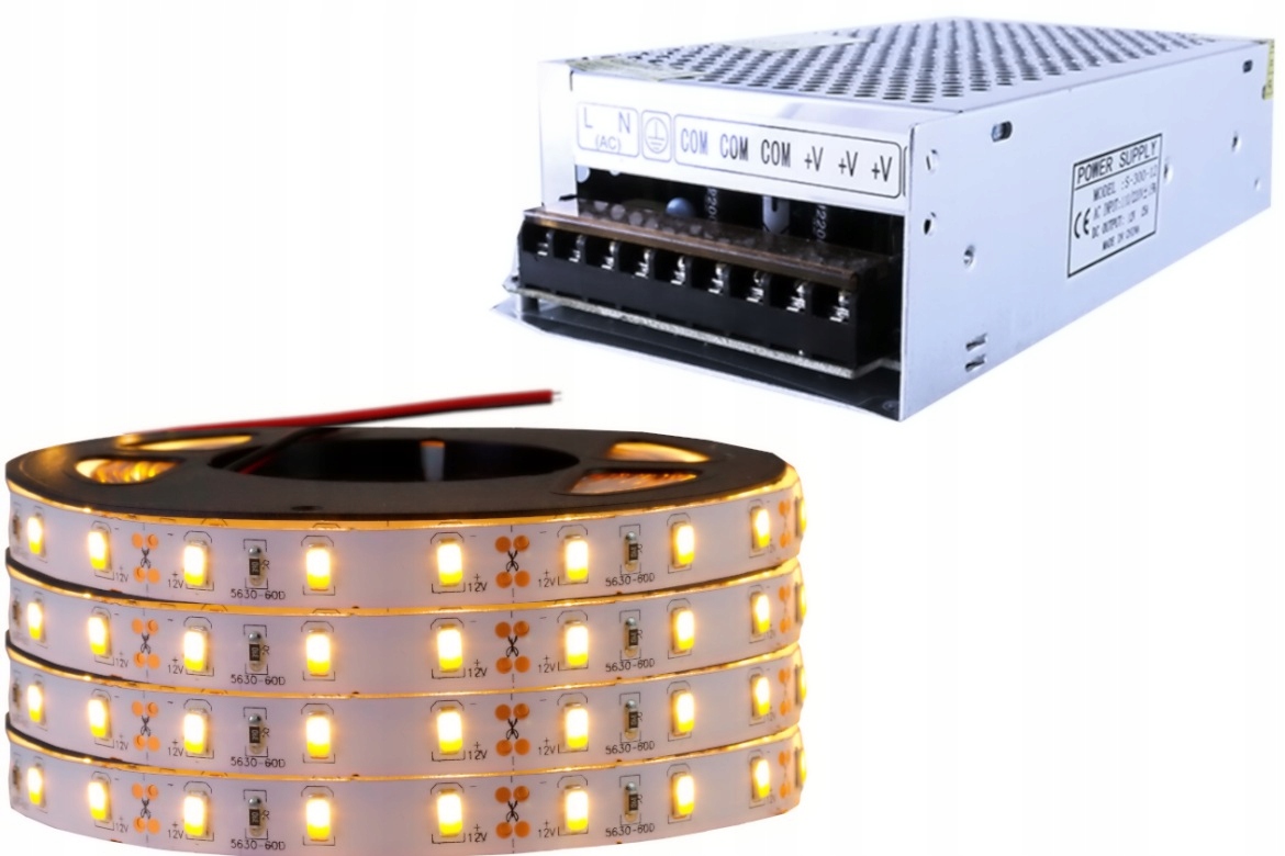 Set stropní Led páska 300D 5630 bílá Teplá 20 m