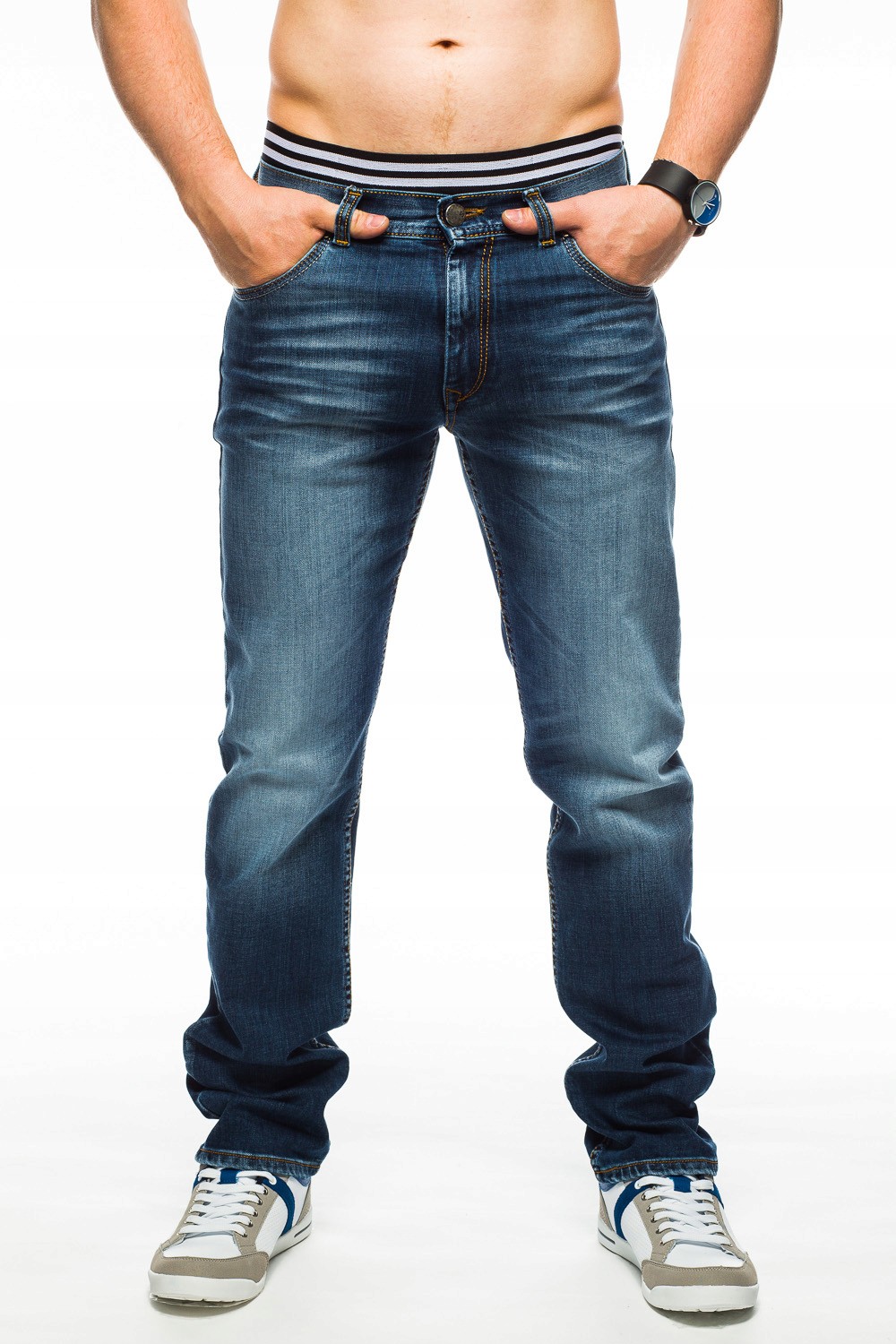 SPODNIE MĘSKIE STANLEY JEANS - 400/142 - 100cm L30 Fason zwężane