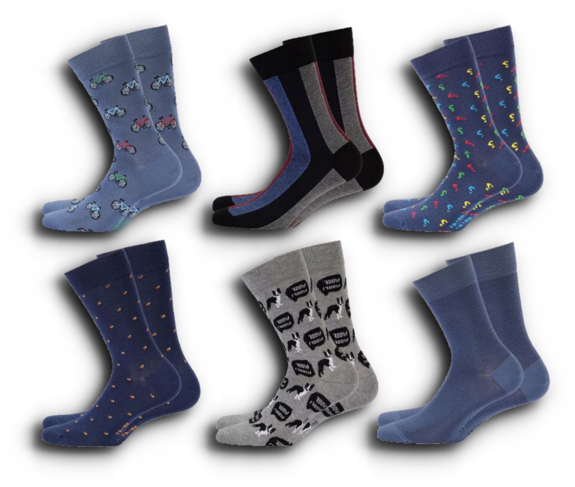 

h.b Skarpety Męskie Casual Wola 6PAK roz-39/41