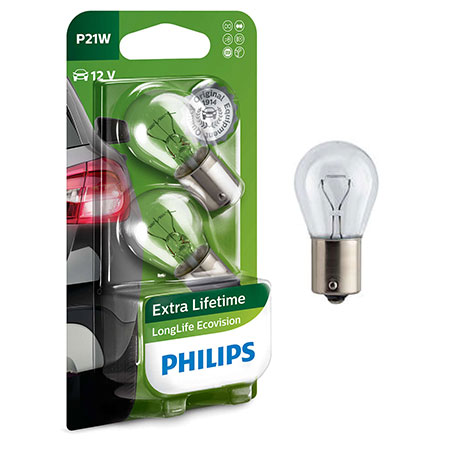 Philips Žiarovky P21W LongLife EcoVision 3xŽivotné