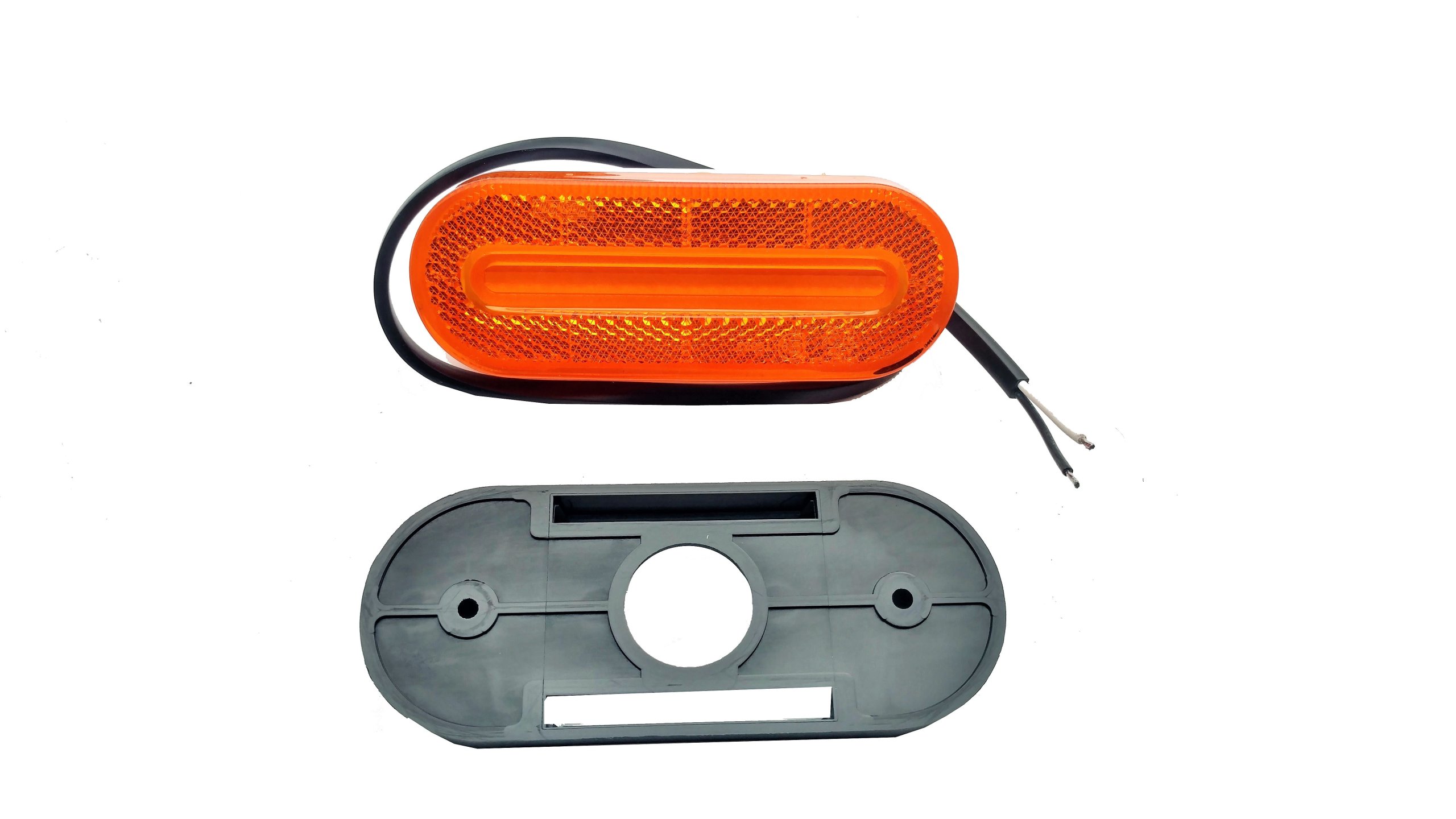 Lampa Obrysowa boczna z odblaskiem LED pomarańczowa ADR Naczepa Auto LAWETA Źródło światła LED