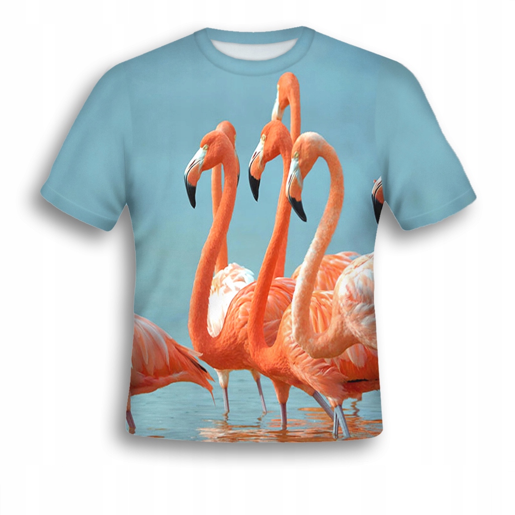 

Koszulka Fullprint T-shirt Flamingi L Grafika 3D