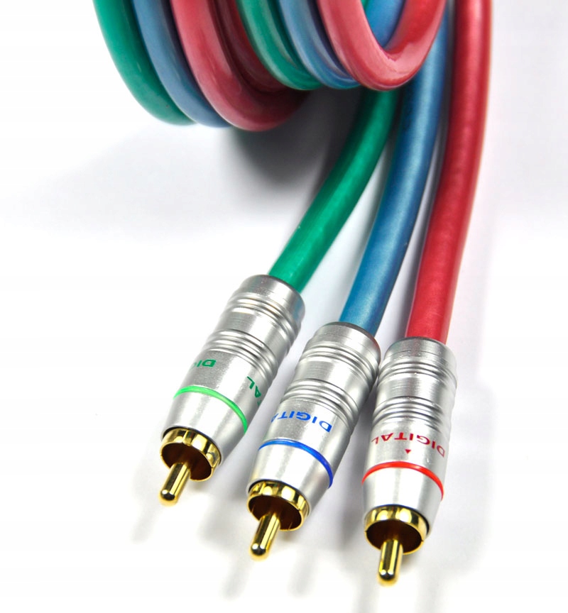 Kabel RGB component 3 x RCA HQ DIGITAL CHROME 2,5m Długość kabla 3 m