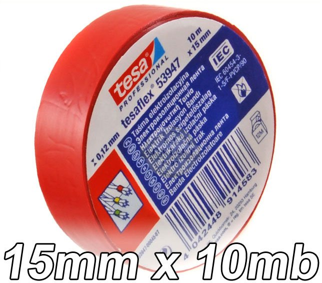 

Tesa 53947 Taśma Izolacyjna 15mm/10m Czerwona