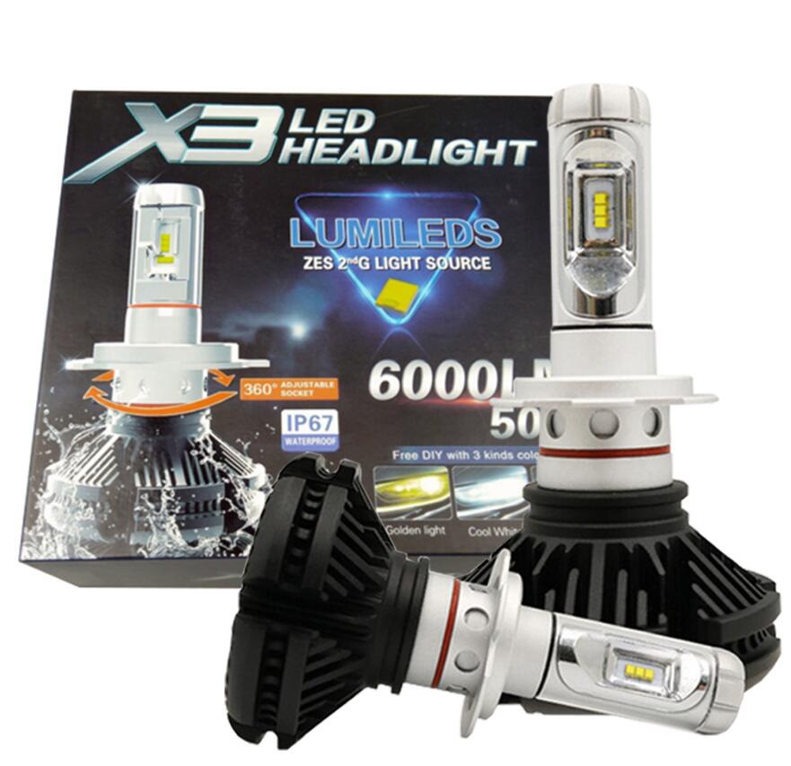 

Żarówki X3 Led Zes Luxeon H7 12000lm Dzień/noc Gw