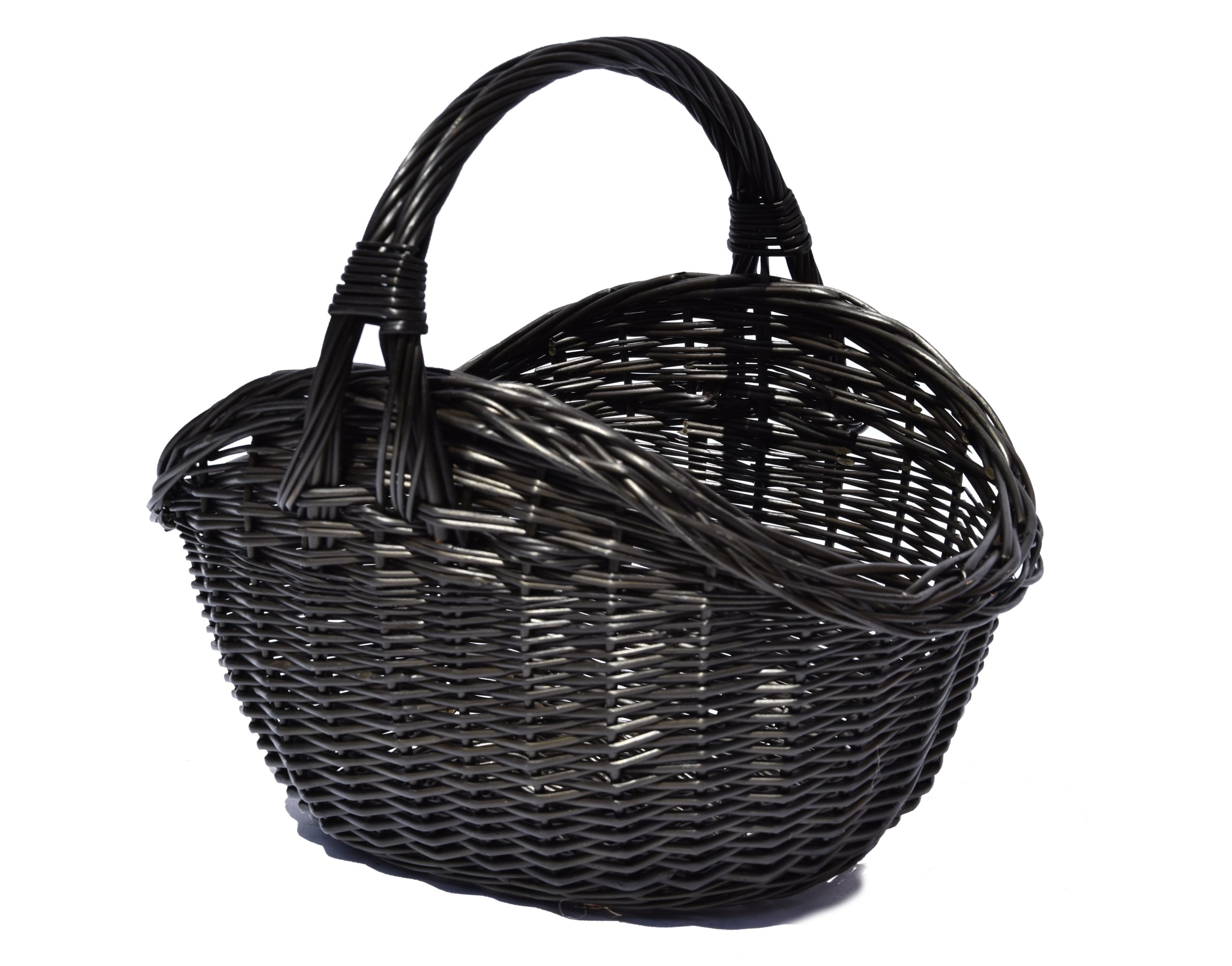 Proutěný košík na dřevo do krbu Hnědý XL