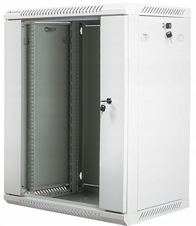 15U 19" Szafa Rack wisząca teleinformatyczna Szafka szklane drzwi 450 Szara