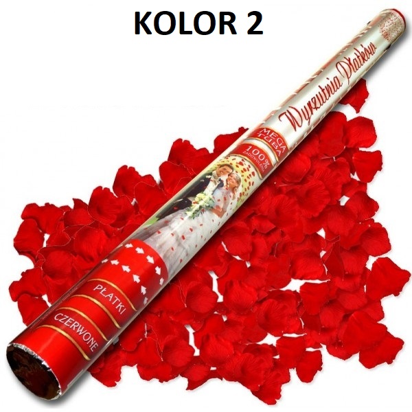TUBA STRZELAJĄCA PŁATKI KONFETTI 60CM 7xWZÓR 4 SZT Kolor dominujący inny