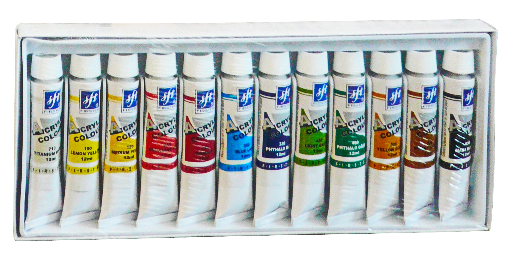 ZESTAW MALARSKI FARBY 12szt + PĘDZLE 15szt +PALETA EAN (GTIN) 0016321070868