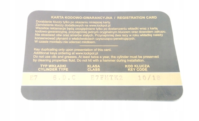 Wkładka dwustronna E7 30/45 kl. C nikiel Łucznik Kod producenta 30/45