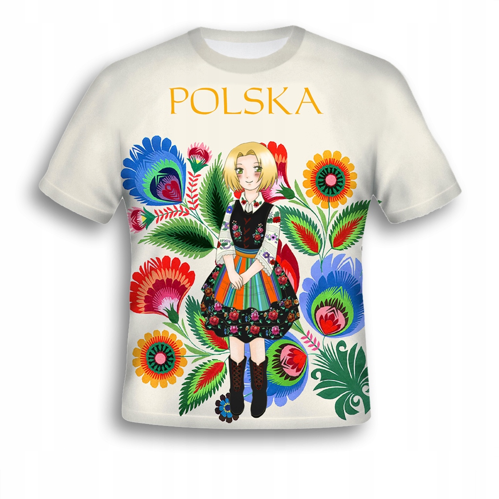 

Koszulka Full Print T-shirt Kwiaty Łowickie L Pl