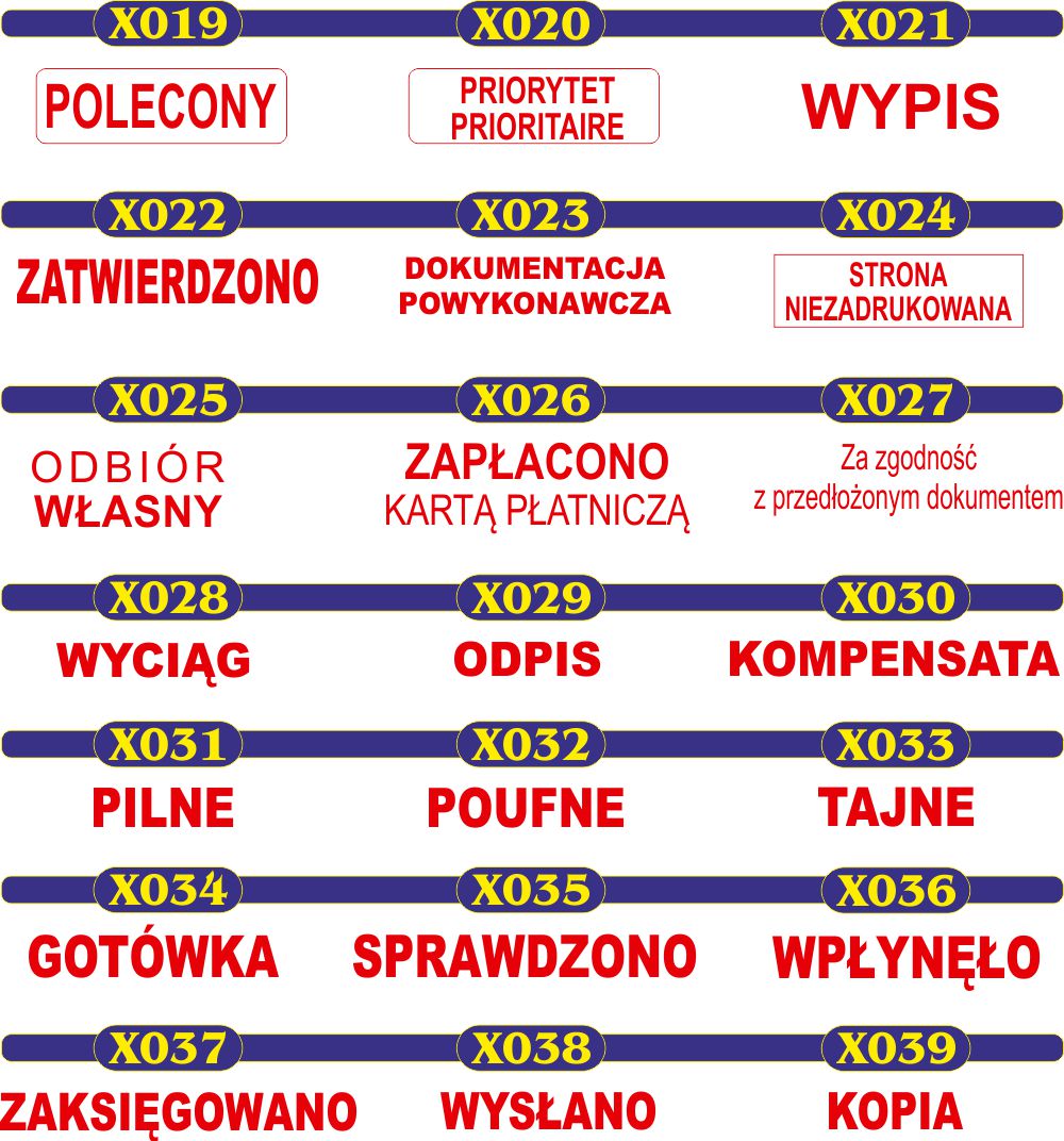 PIECZĄTKA - TOWAR WYDANO PRZYJĘTO - pieczątki Liczba wersów 5-6 wersów