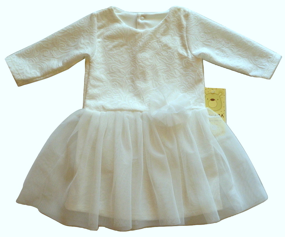 

Elegancka sukienka ecru chrzest wesele tiul r. 86