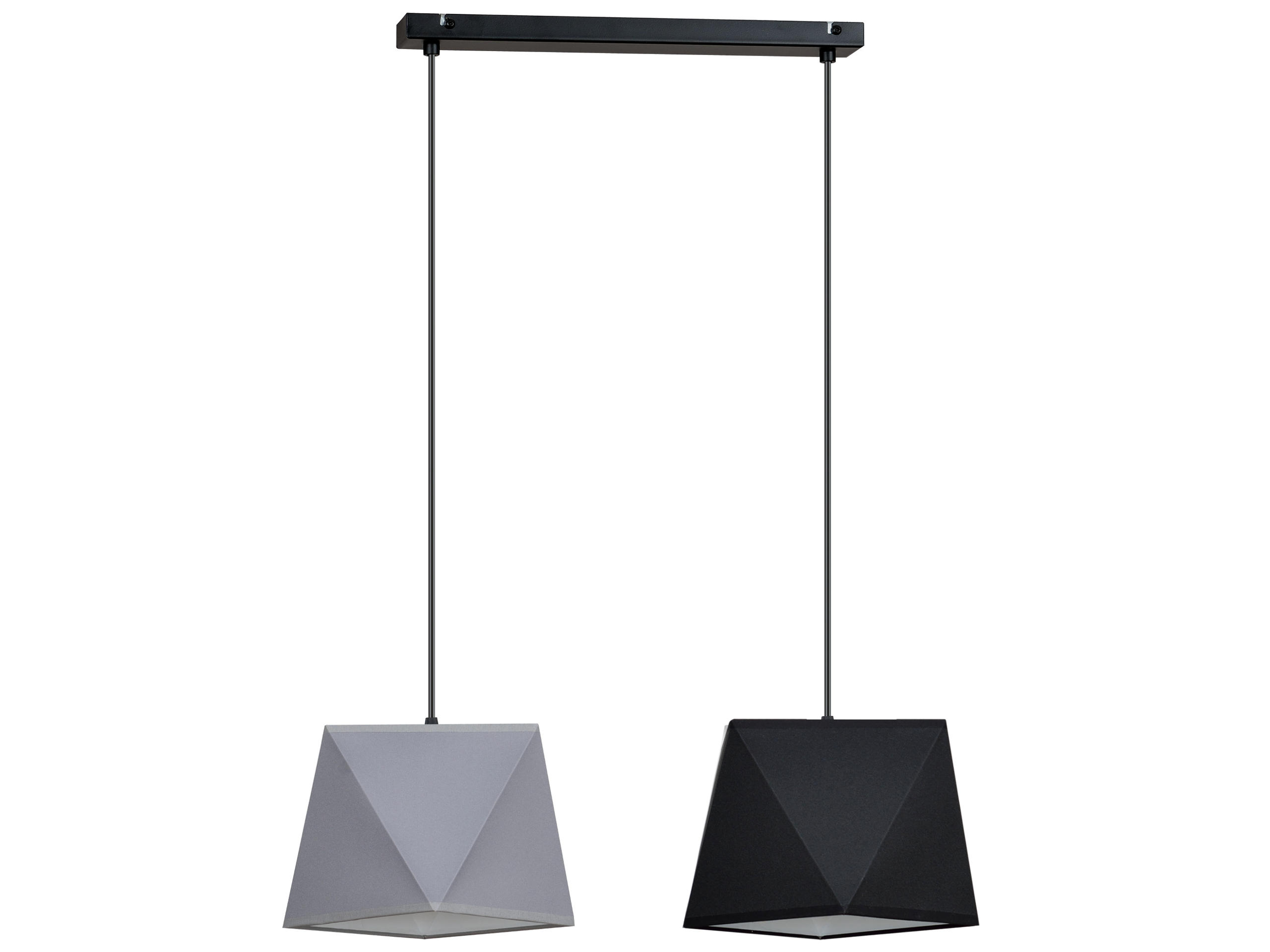 Závěsné Stropní Svítidlo Lustr Černý Šedý Loft Glamour Diamant