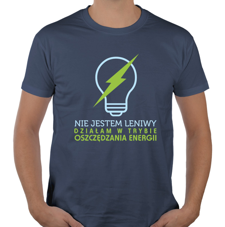 

Energy Star koszulka z nadruk nie jestem leniwy L