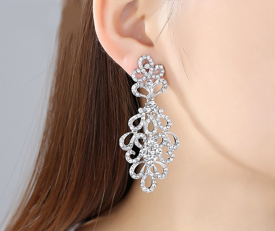 KOLCZYKI SREBRNE Z CYRKONIAMI, EFEKTOWNE, PIĘKNE Marka Inna marka