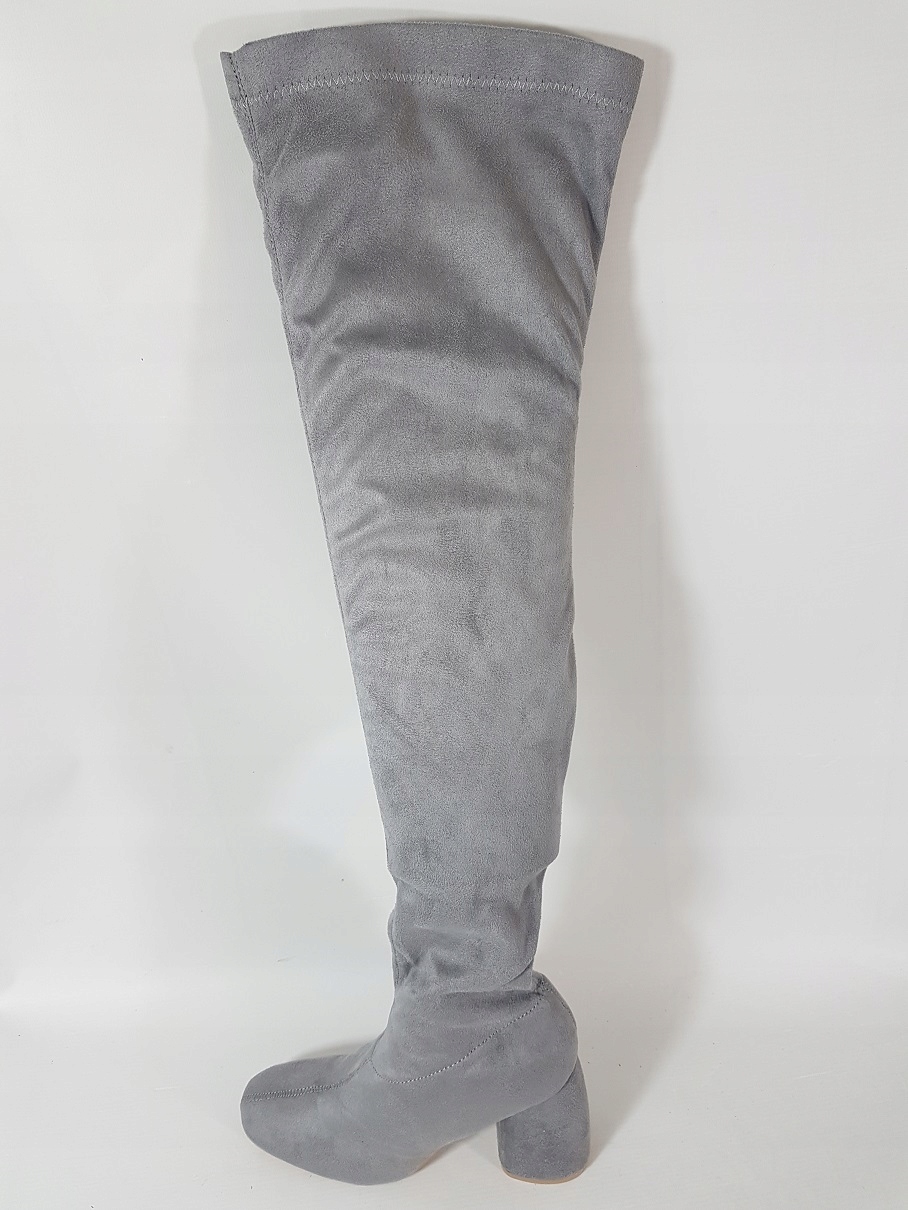 Lost ink za koleno kozačky šedé velikost 37