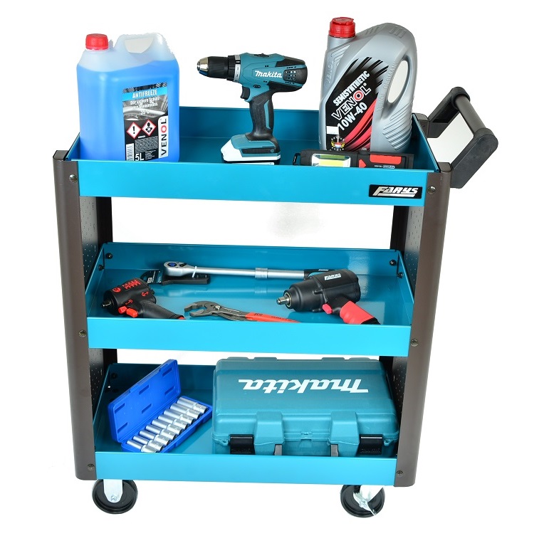 ТЕЛЕЖКА ДЛЯ МАСТЕРСКОЙ ИНСТРУМЕНТ ШКАФ 3 ПОЛКИ ФАРИС