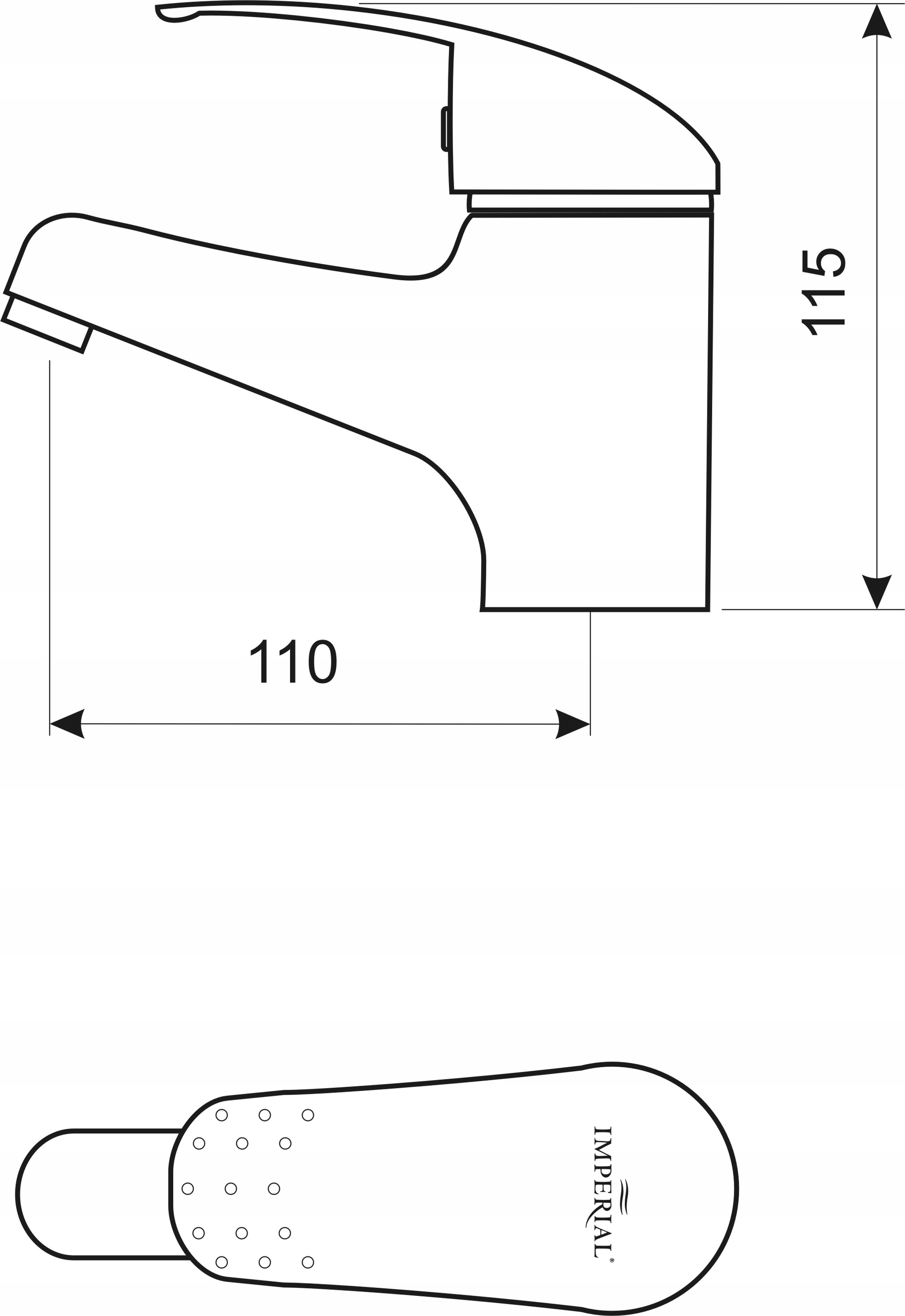 BATERIA UMYWALKOWA STOJĄCA OMIKRON + KOREK Kod producenta bateria