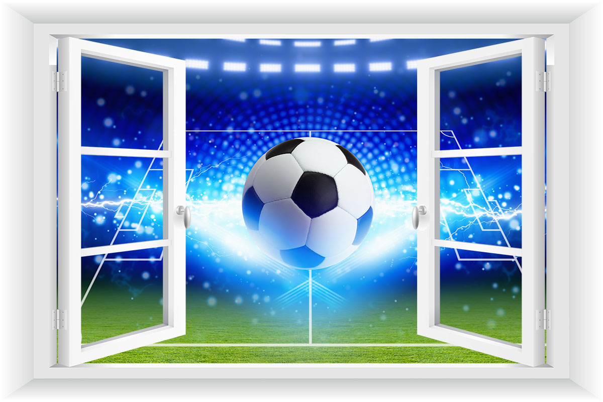 

Fototapeta Okno 3D Stadion Piłka Nożna 150x100