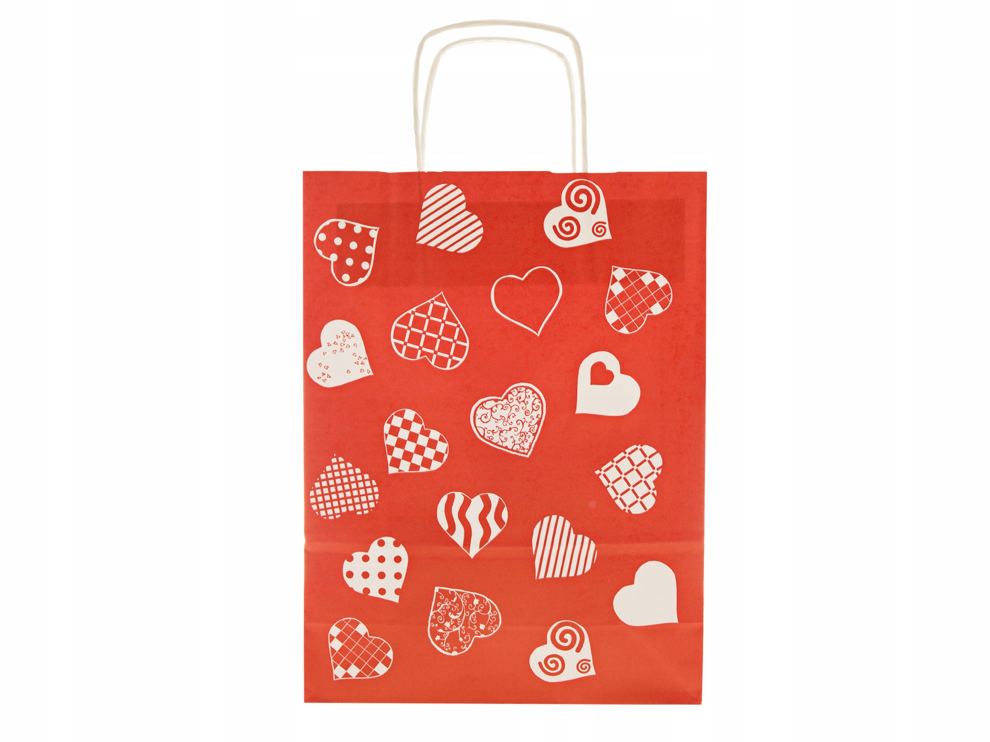 

Torba papierowa 24x10x32cm Serca Walentynki Eko