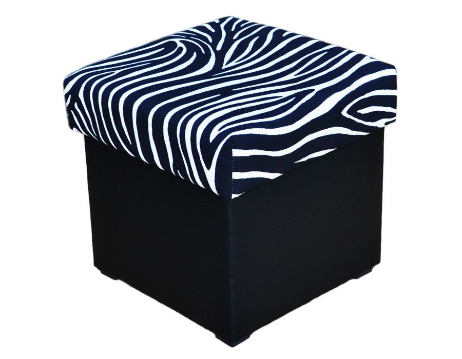 Pufa otwierana DUO COLOR eko skóra+ zebra Marka Interio Mobili